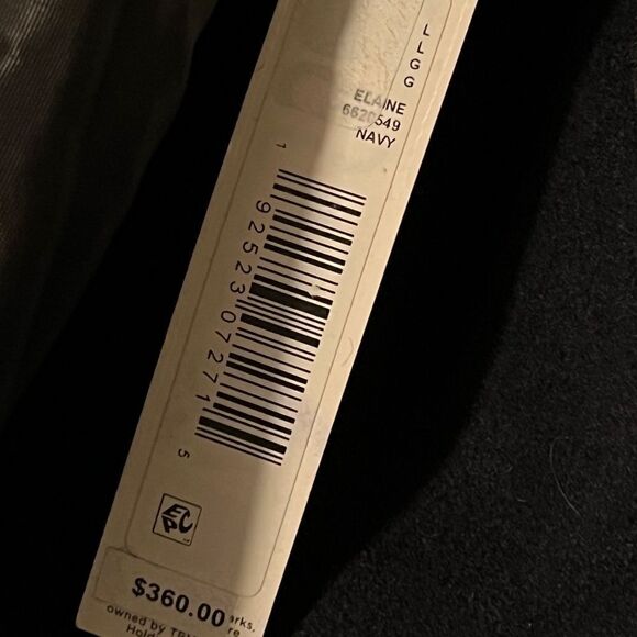 Tahari Womens Elaine Asymmetrical Belted Coat Navy Blue Large NWT - Picture 9 of 9